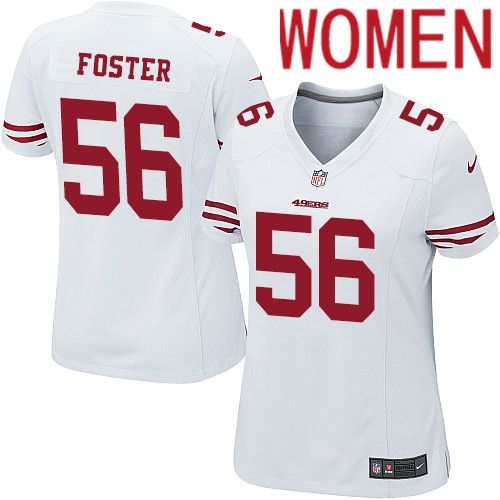 Women San Francisco 49ers 56 Reuben Foster Nike White Team Color Game NFL Jersey